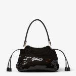 FENDI Mamma Baguette Medium Black crochet bag with maxi sequins - Image 5